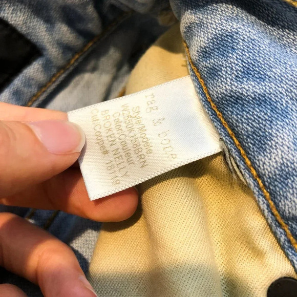 Rag & Bone Light Wash High Rise Straight Leg Cropped Designer Denim Jeans 25 - Picture 10 of 10